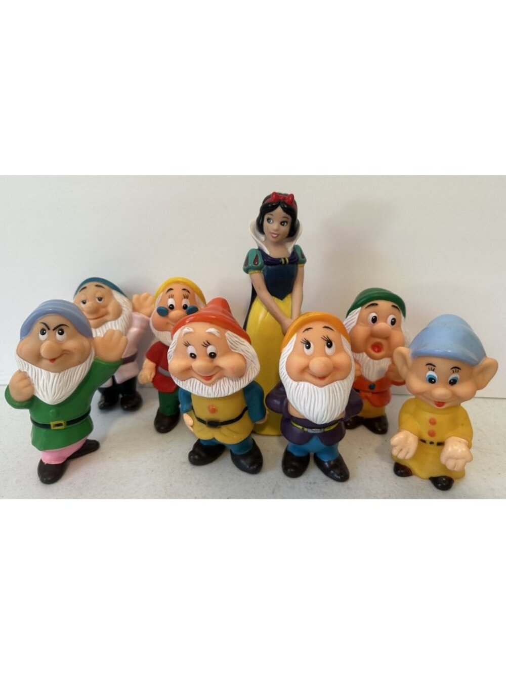 1960s Snow White and the Seven Dwarfs 7 rubber Hong Kong WDP Disney set VTG VG+